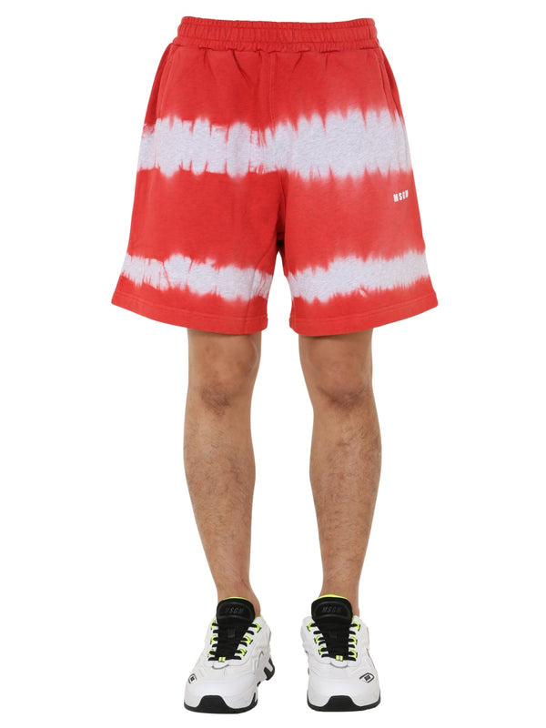 Bermuda With Coulisse Red Cotton Fleece Short