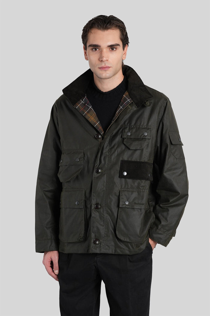 Editor Wax Casual Jacket In Green Cotton Abbigliamento