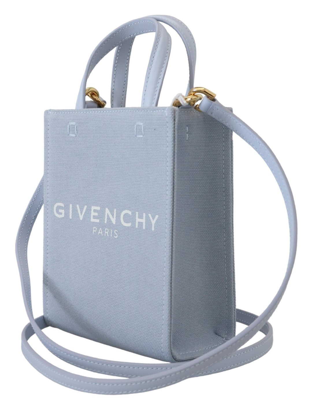 Blue Coated Canvas Vertical Cloud Mini Shoulder Bag Cotton