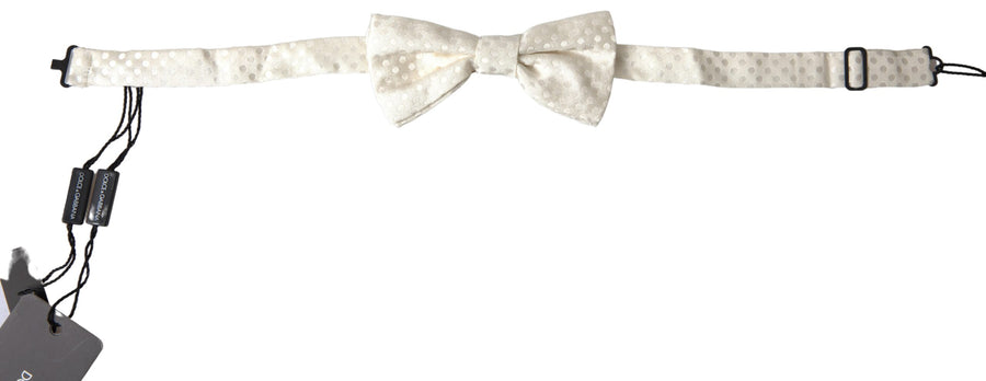 Dolce & Gabbana 100% Silk bow tie in white