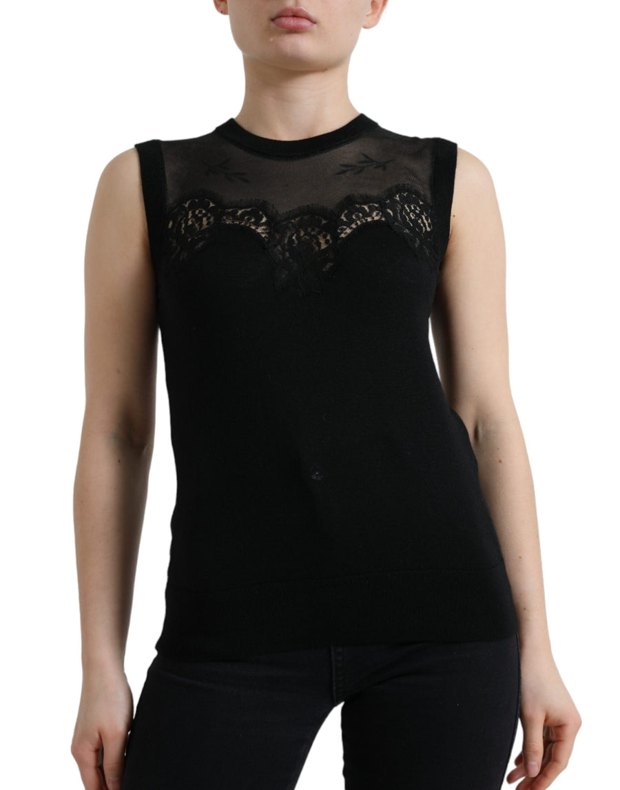 Dolce & Gabbana 57% Cashmere tank top in black