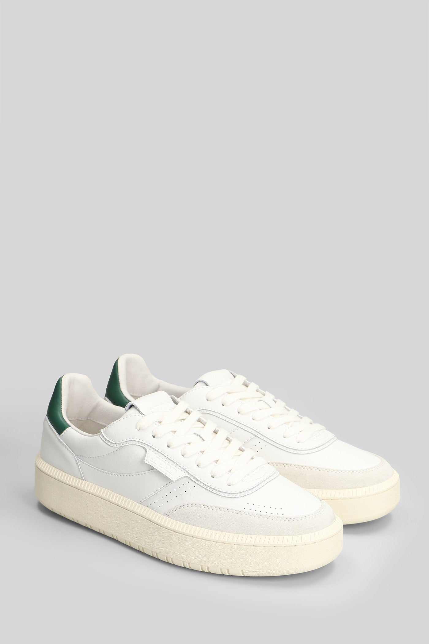 Sneakers in white suede and leather Scarpe