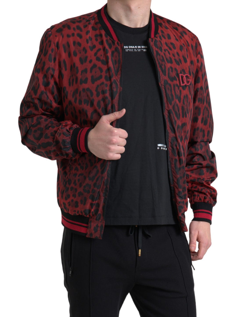Dolce & Gabbana 100% Nylon bomber jacket in red