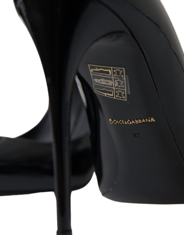 Dolce & Gabbana 100% Patent Leather heel in black