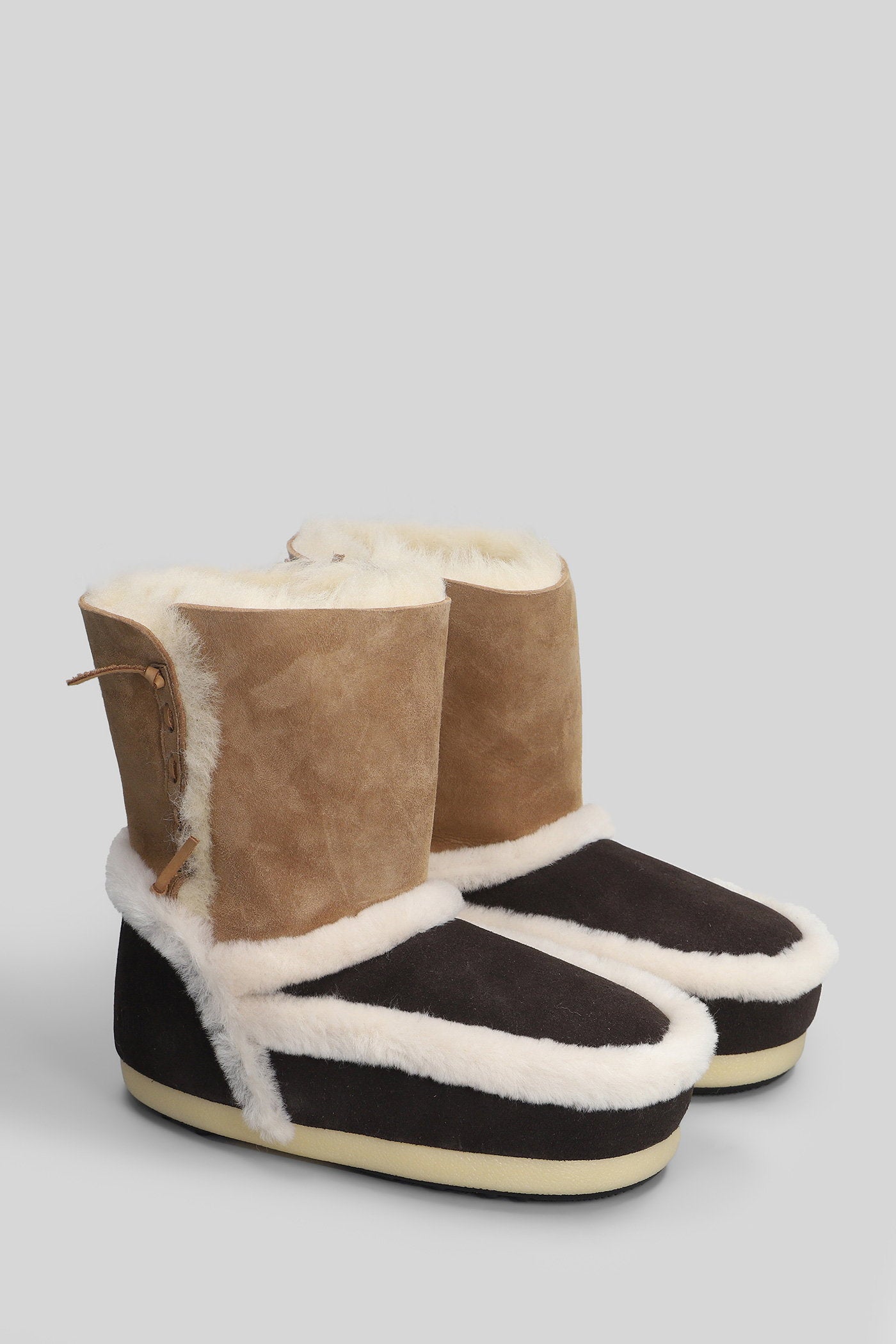 Mb evx patch low heels Ankle boots in brown suede Scarpe