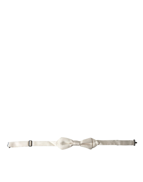 Dolce & Gabbana 100% Silk bow tie in white