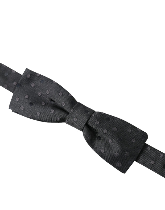 Dolce & Gabbana 100% Silk bow tie in gray — view 2