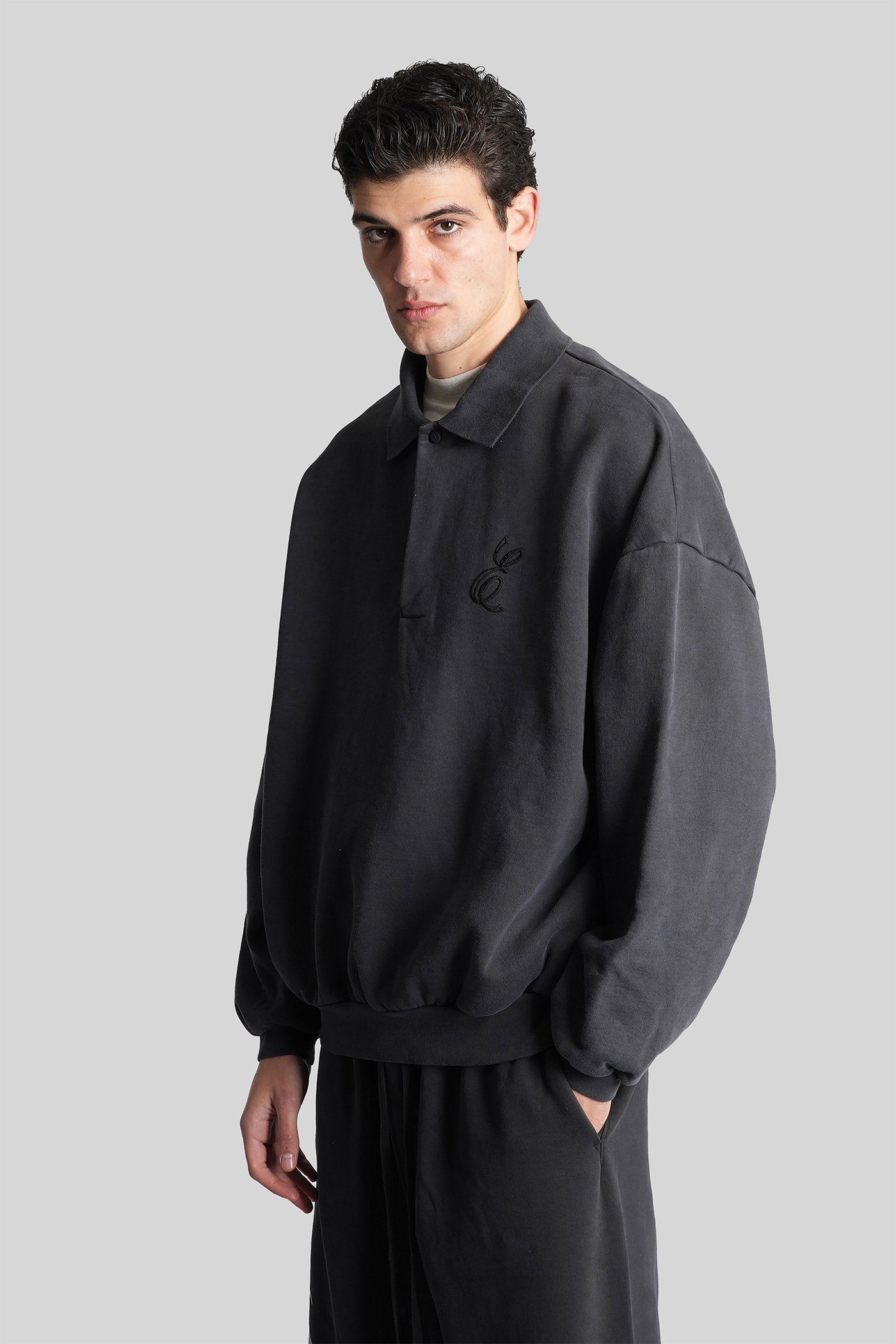 Polo in black cotton Abbigliamento