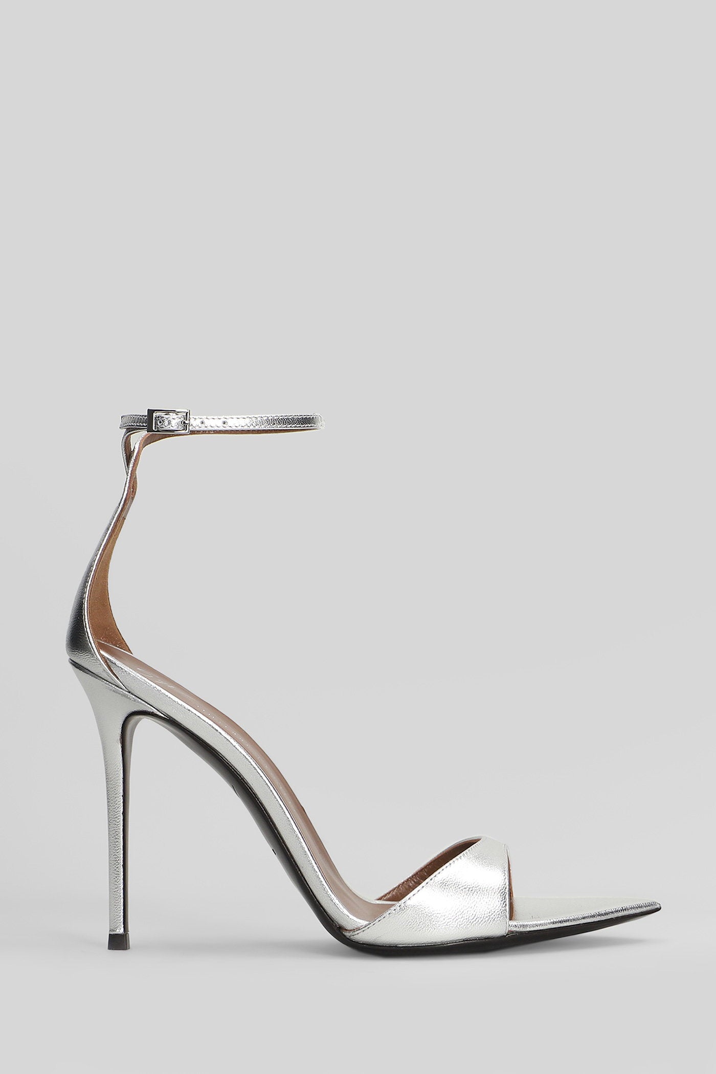 Intriigo strap 105 Sandals in silver leather Scarpe