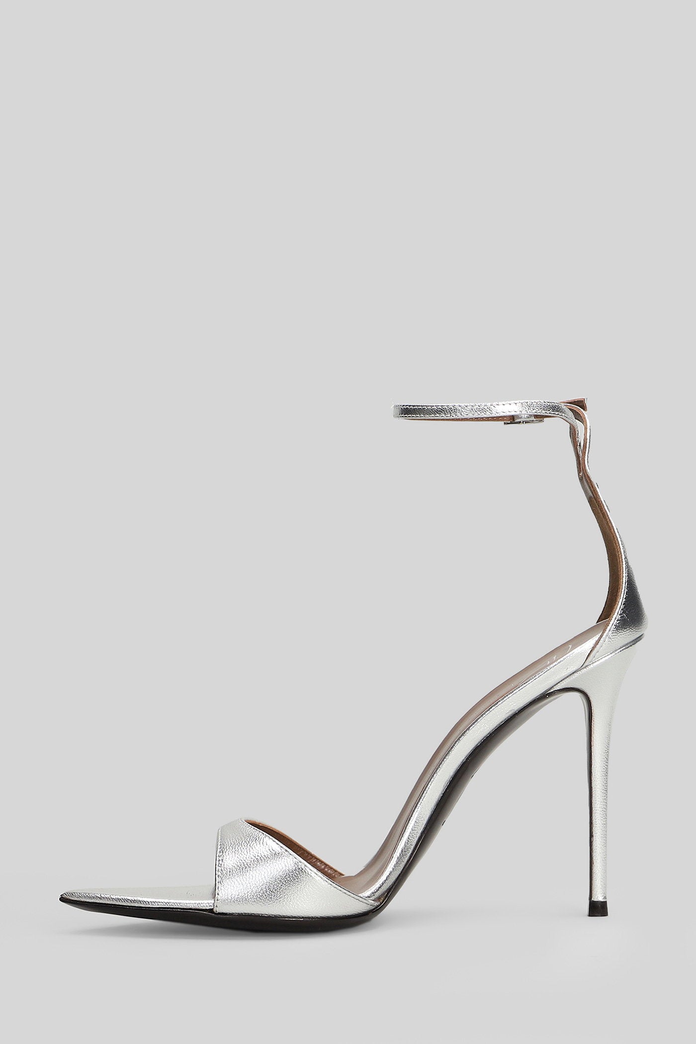 Intriigo strap 105 Sandals in silver leather Scarpe