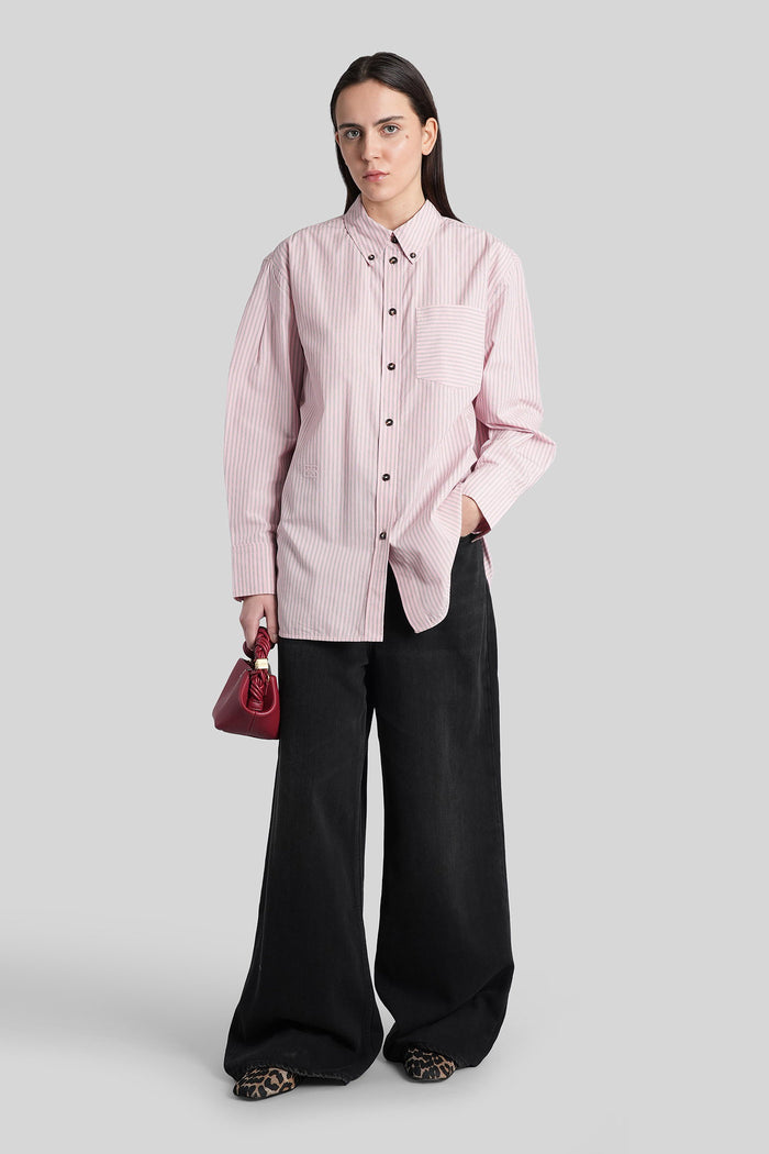 Shirt in rose-pink cotton Abbigliamento
