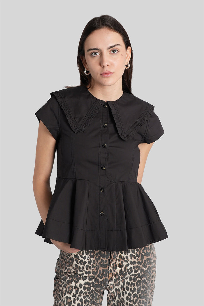 Shirt in black cotton Abbigliamento