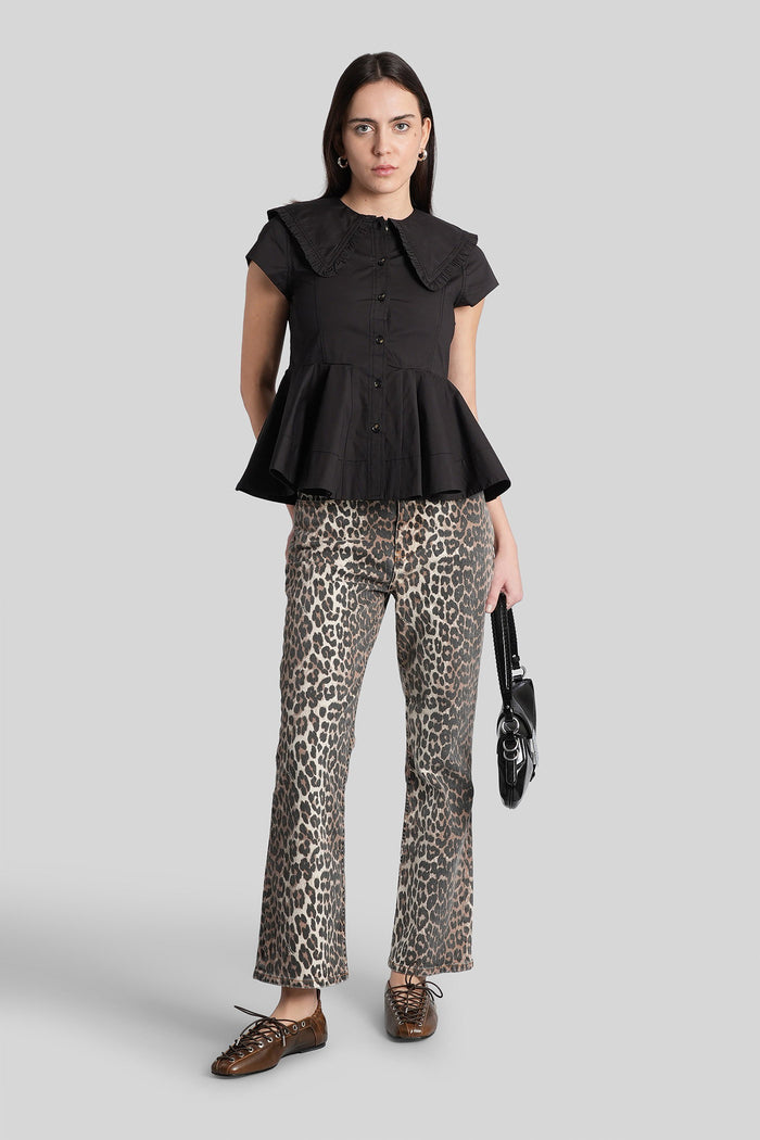 Shirt in black cotton Abbigliamento