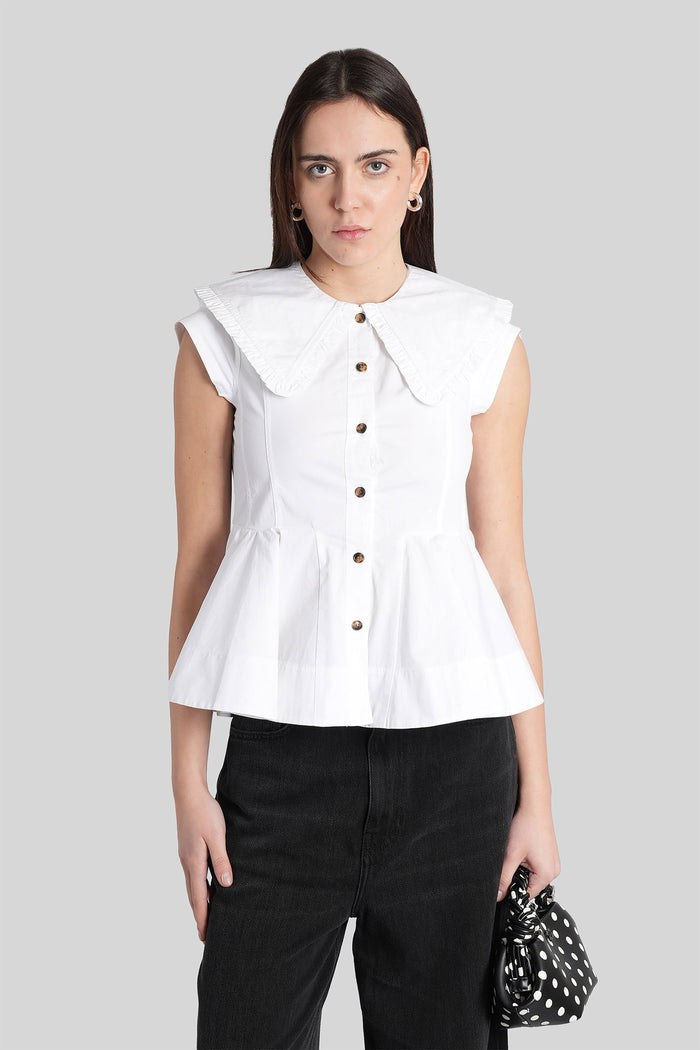 Shirt in white cotton Abbigliamento