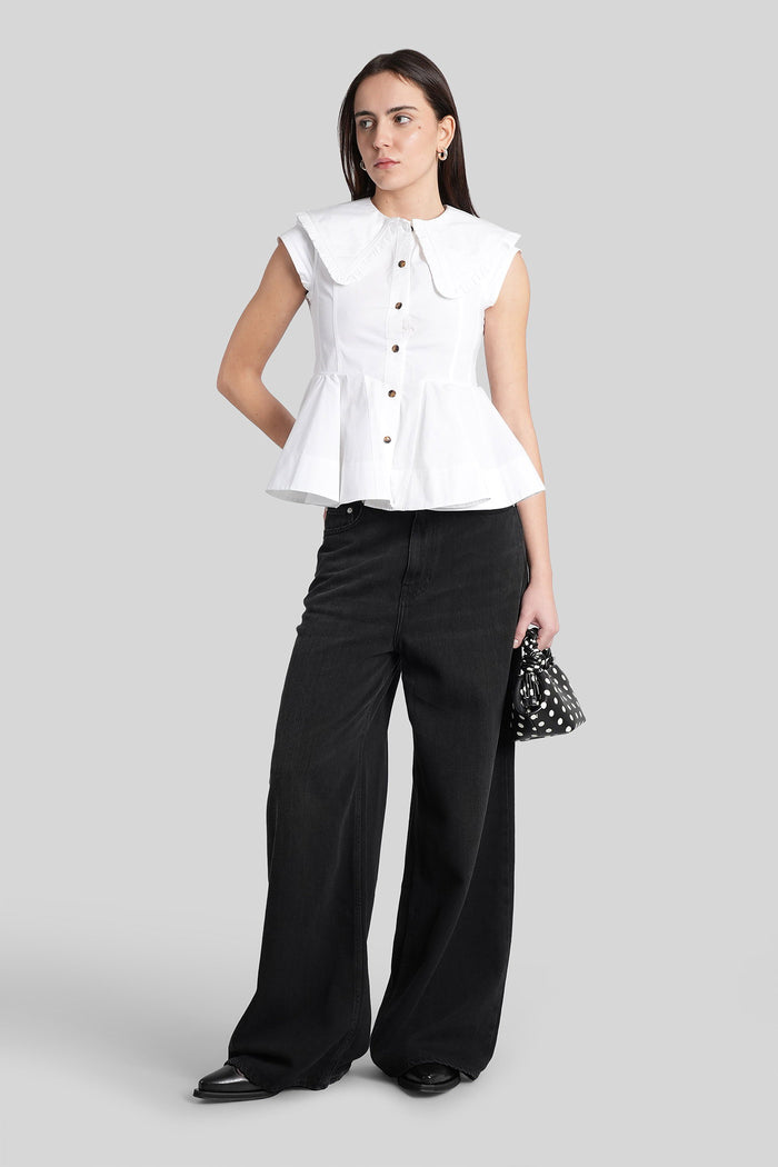 Shirt in white cotton Abbigliamento