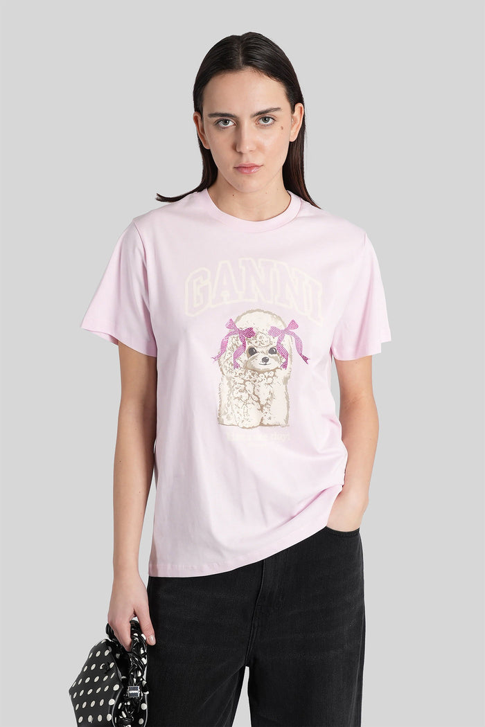 T-Shirt in rose-pink cotton Abbigliamento