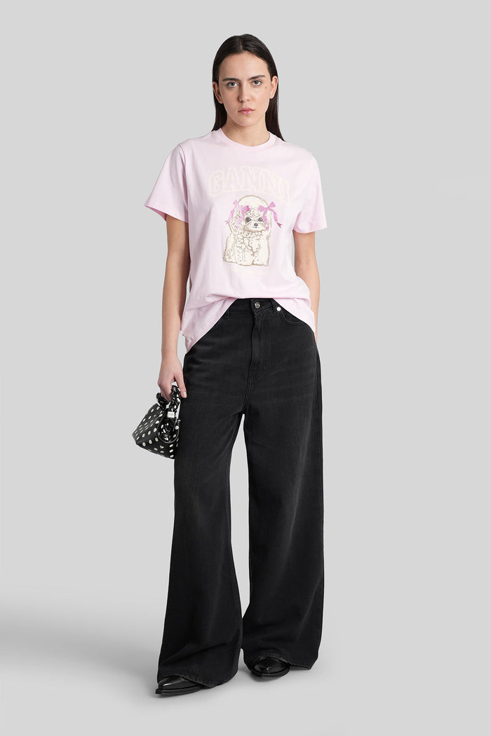 T-Shirt in rose-pink cotton Abbigliamento