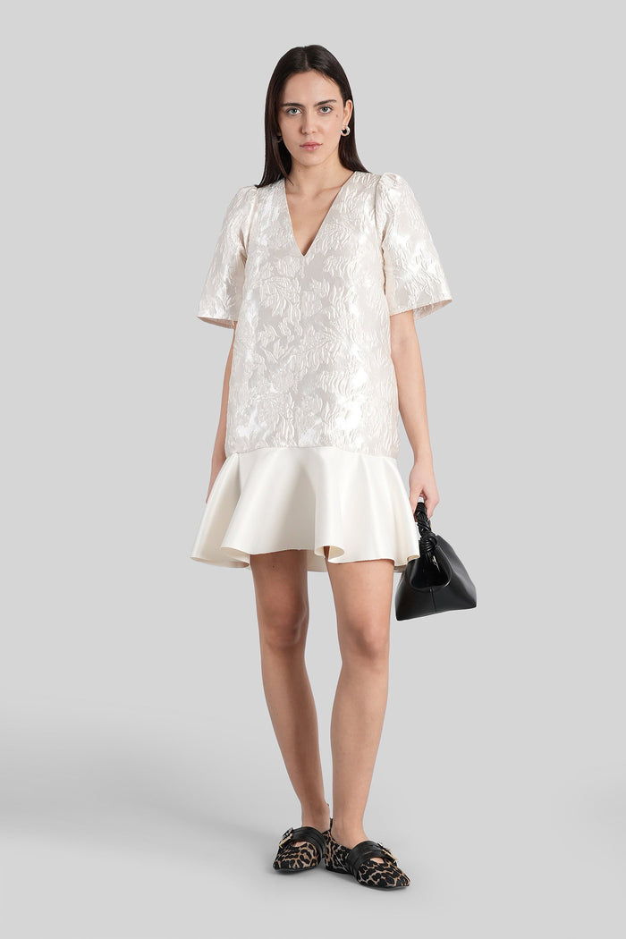 Mini dress in beige polyester Abbigliamento