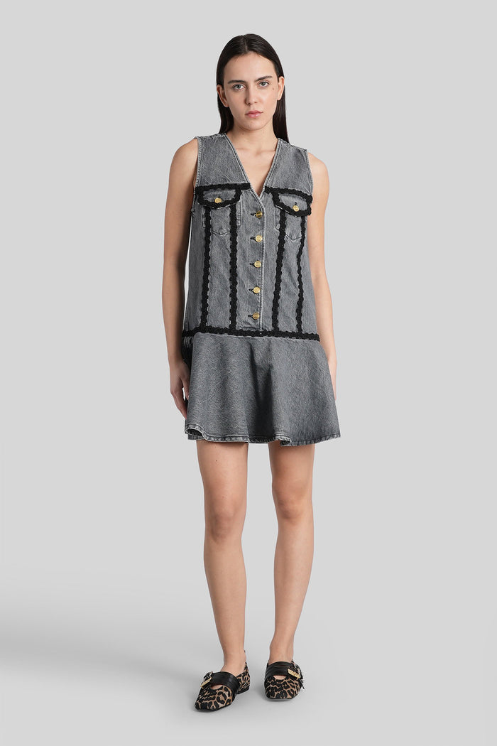 Mini dress in grey cotton Abbigliamento