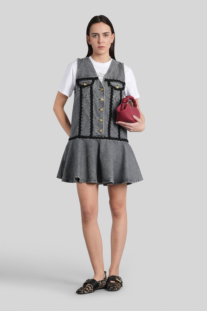 Mini dress in grey cotton Abbigliamento