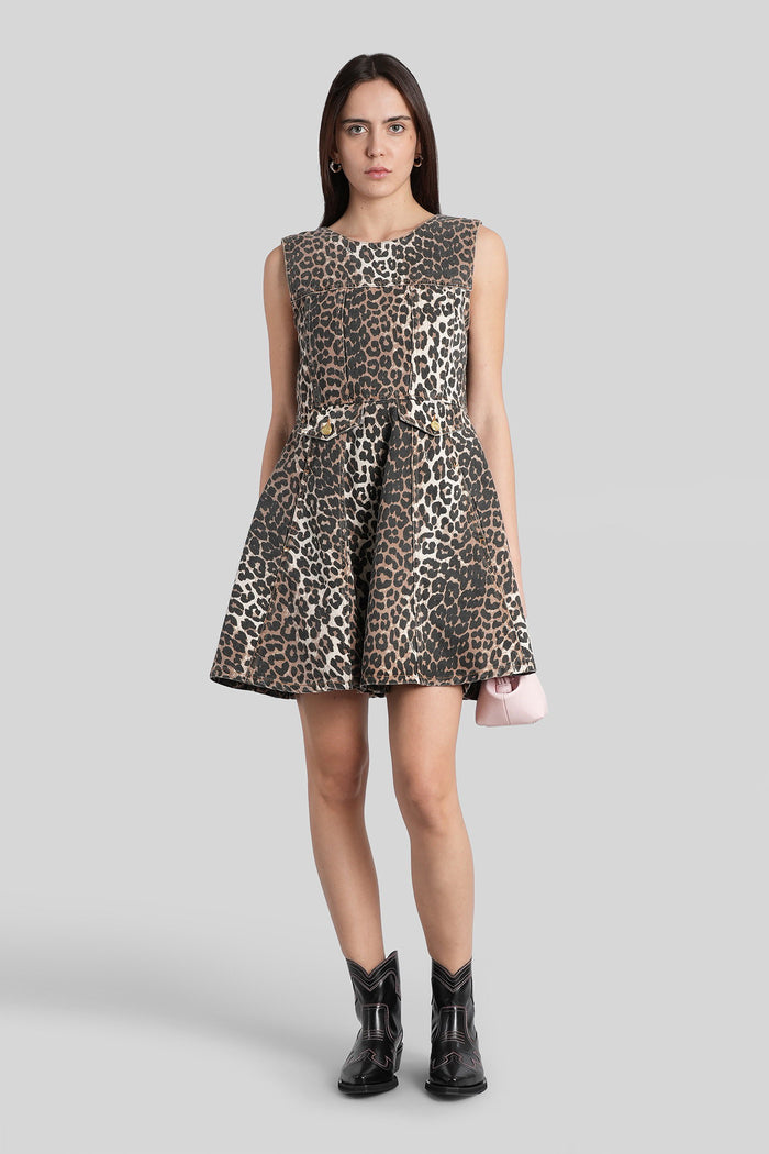 Mini dress in Animalier cotton Abbigliamento
