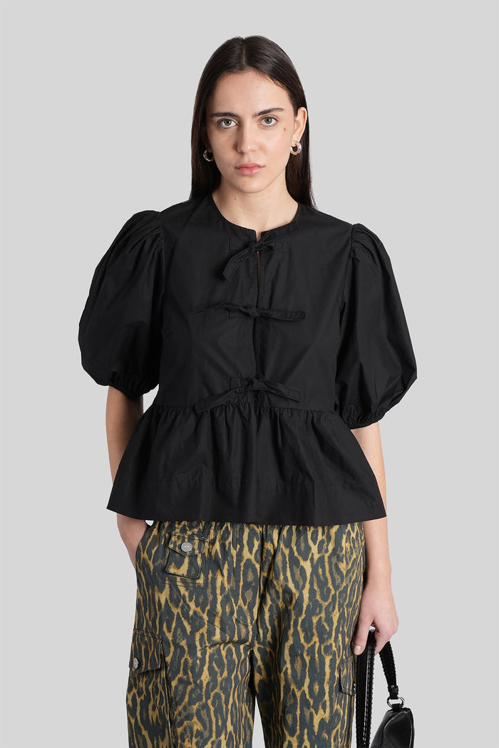 Blouse in black cotton Abbigliamento