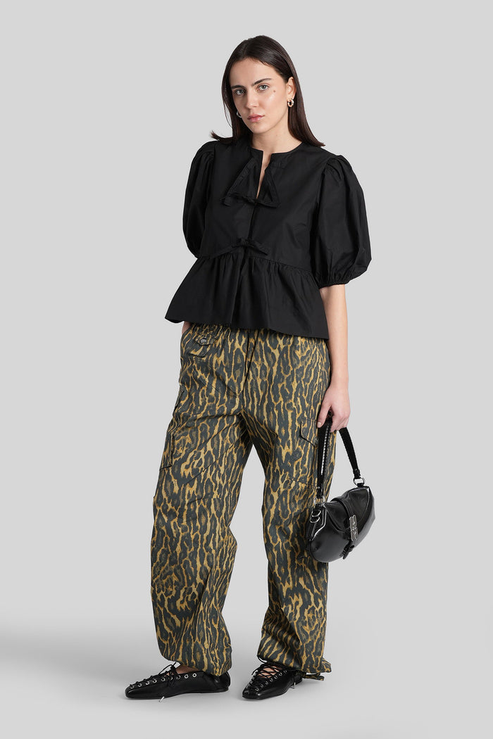 Blouse in black cotton Abbigliamento