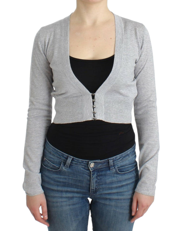 Roberto Cavalli 100% Virgin Wool cardigan in gray