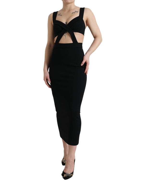 Dolce & Gabbana 75% Viscose 17% Nylon 8% Elastane; Lining: 92% Silk 8% Elastane dress in black