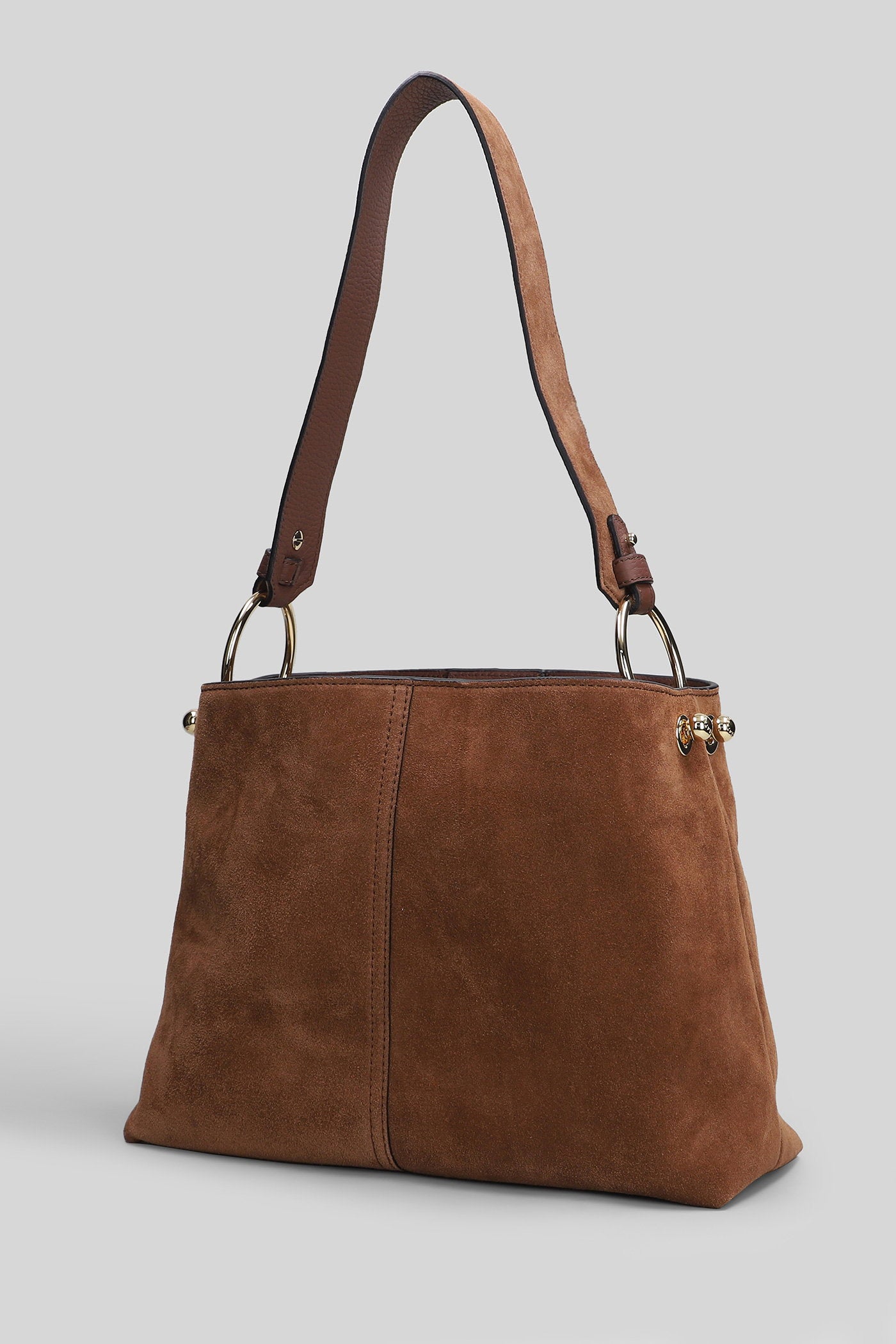 Lana hobo Shoulder bag in brown suede Borse
