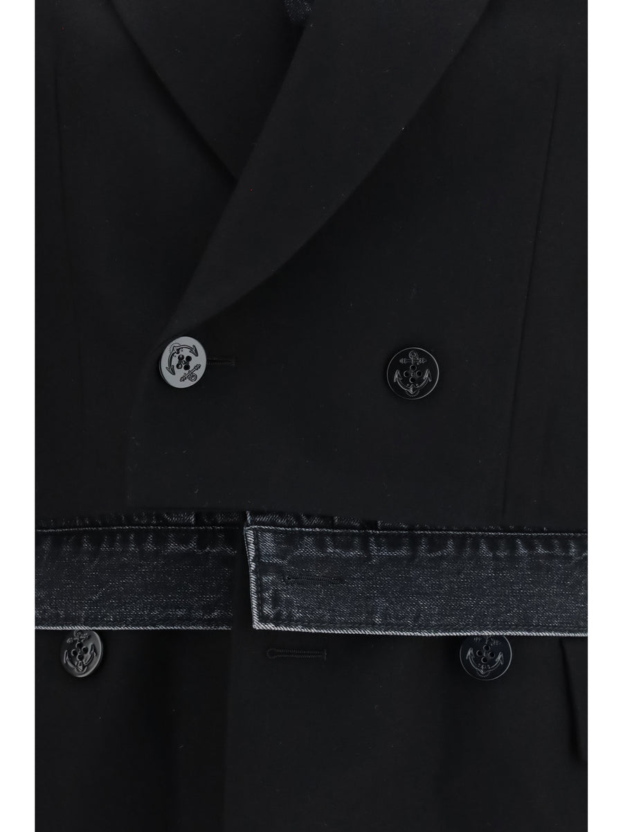 Jacket Wool Flannel & Denim Black (ovis Aries)