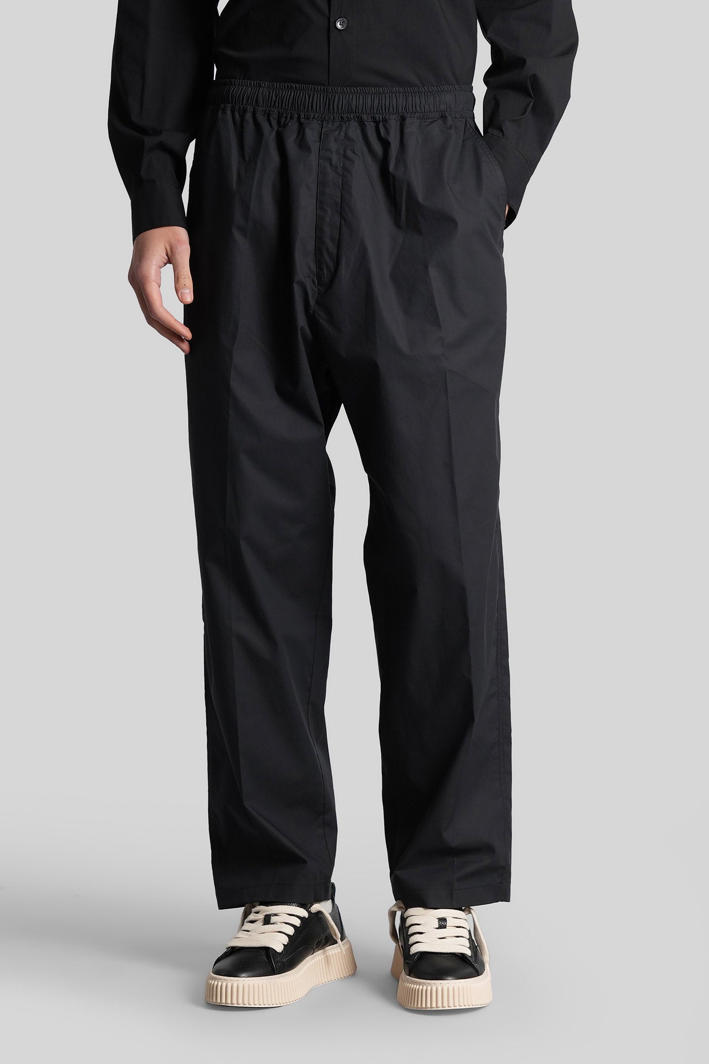 Pants in black cotton Abbigliamento