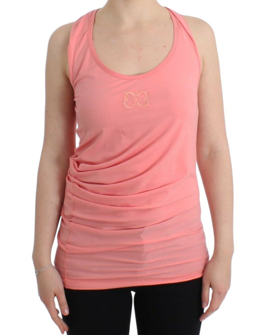 Roberto Cavalli 87% Cotton tank top in pink