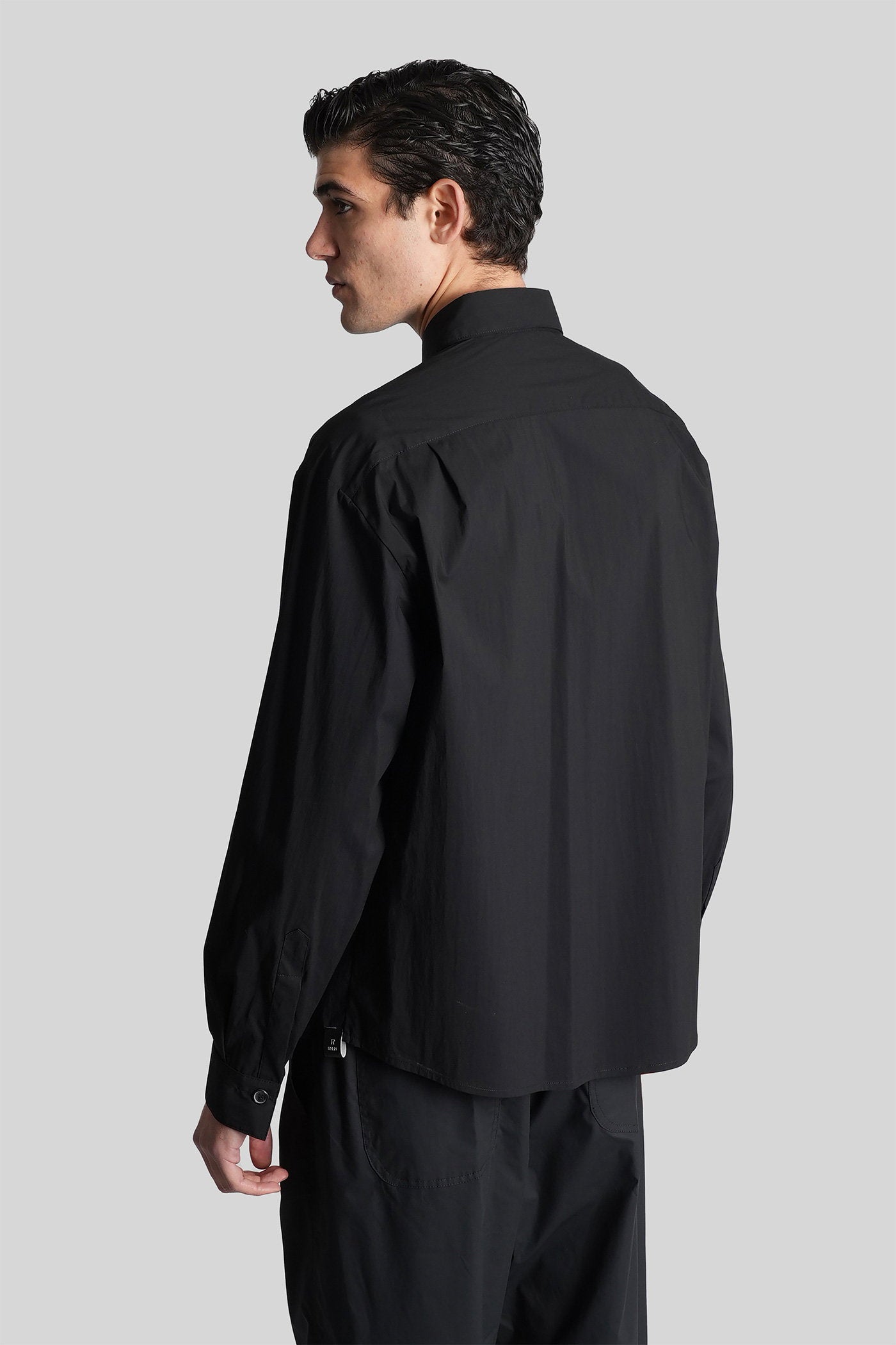 Shirt in black cotton Abbigliamento
