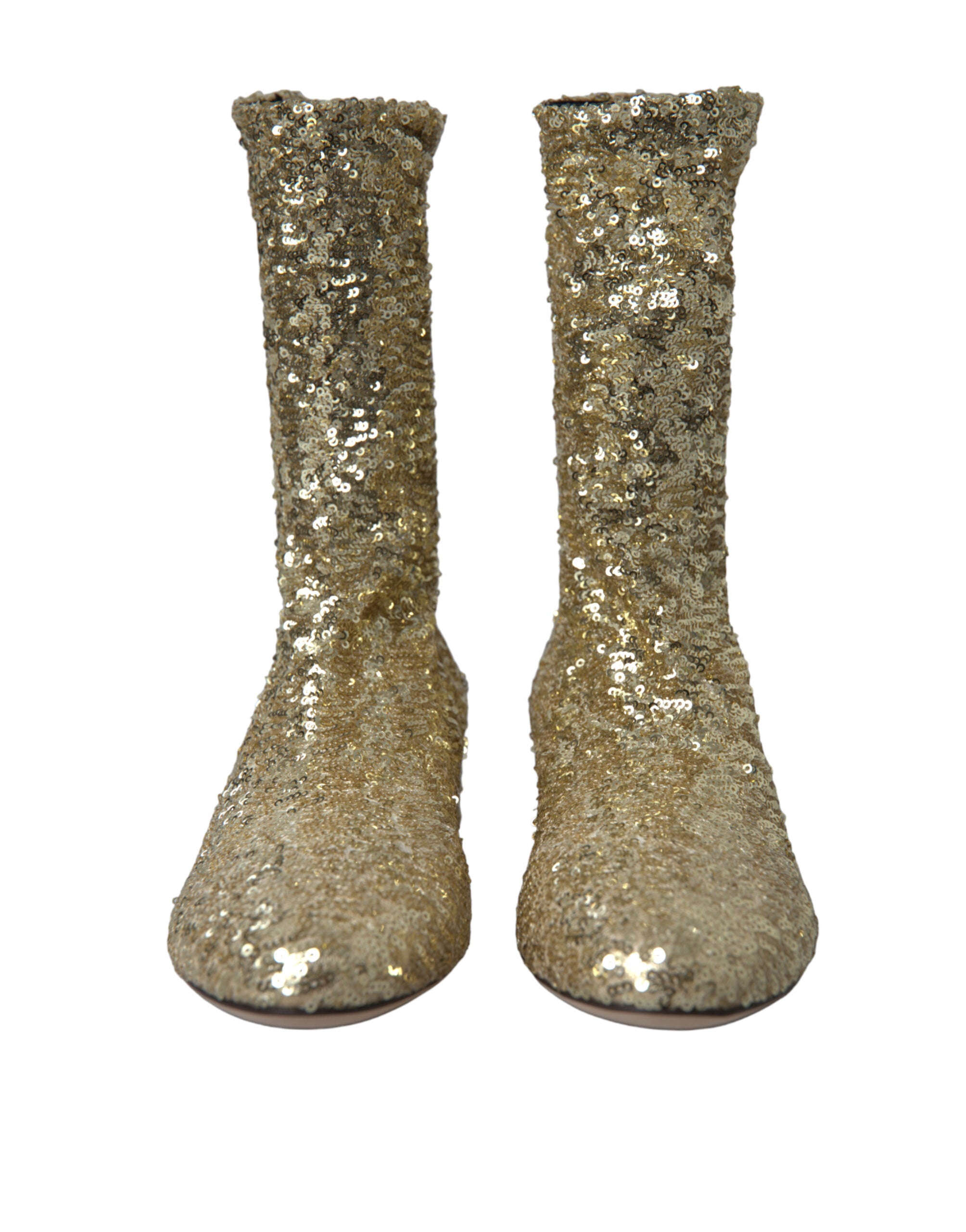 Dolce & Gabbana 91% Polyester boot in gold — view 2