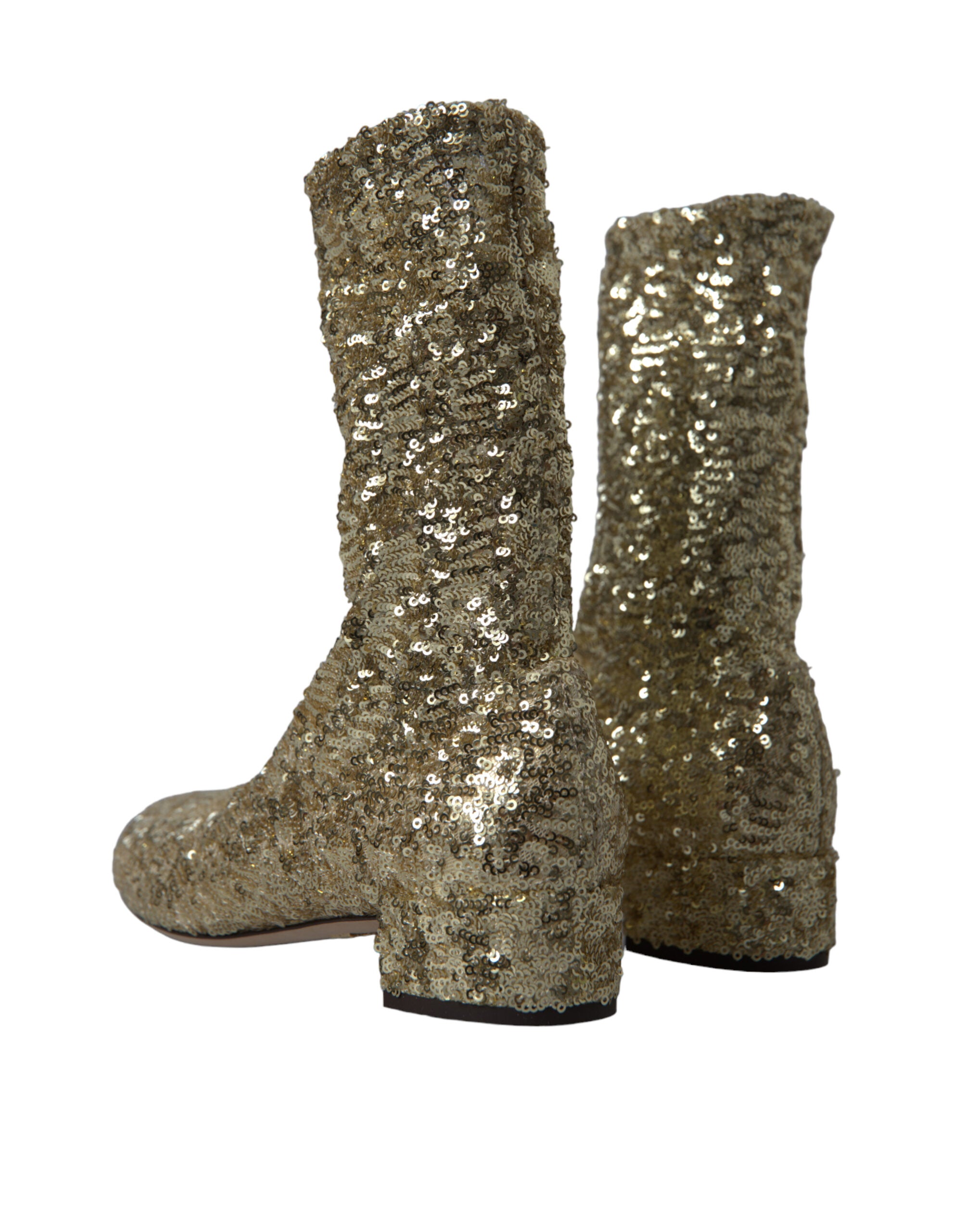 Dolce & Gabbana 91% Polyester boot in gold — view 4