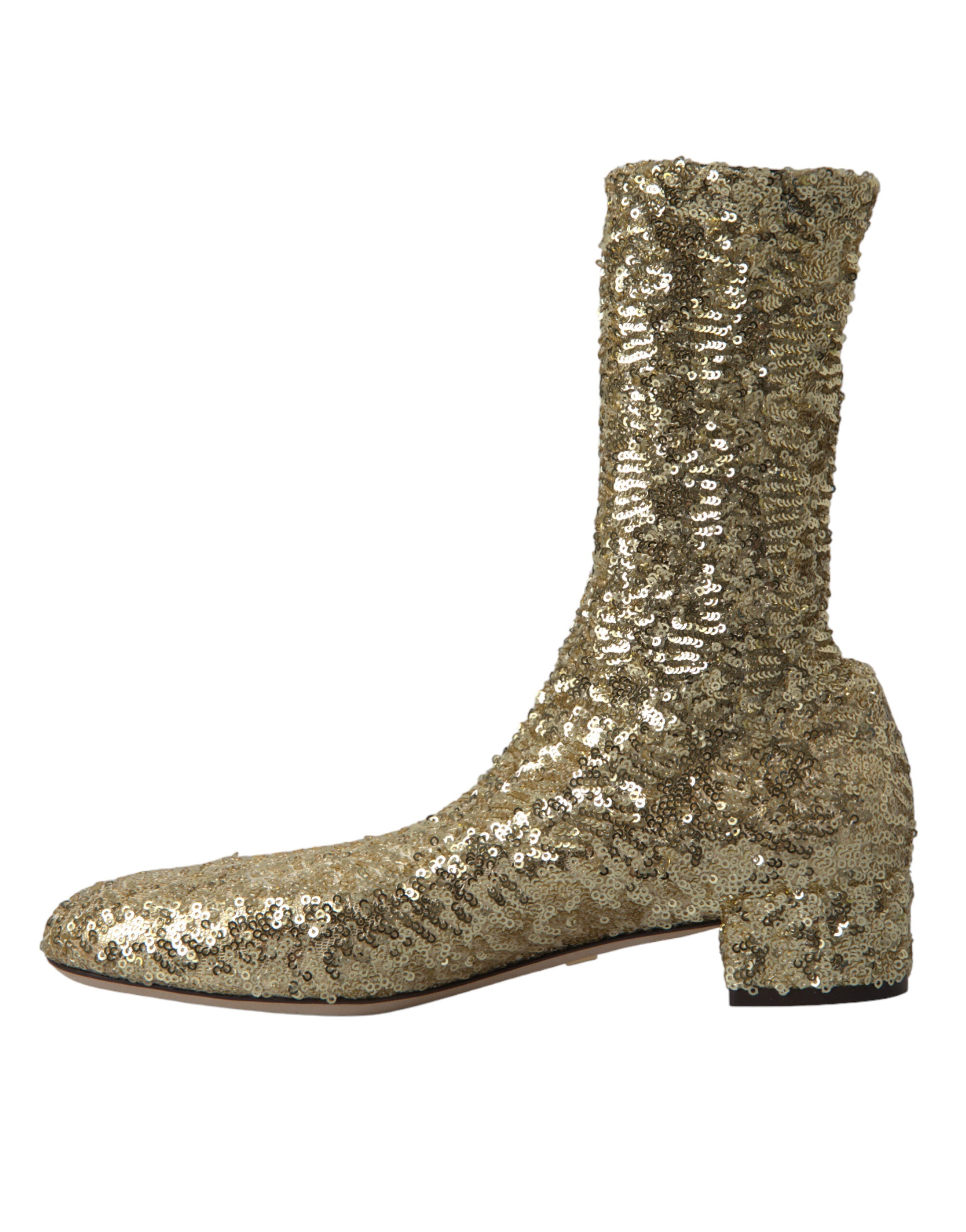 Dolce & Gabbana 91% Polyester boot in gold — view 5
