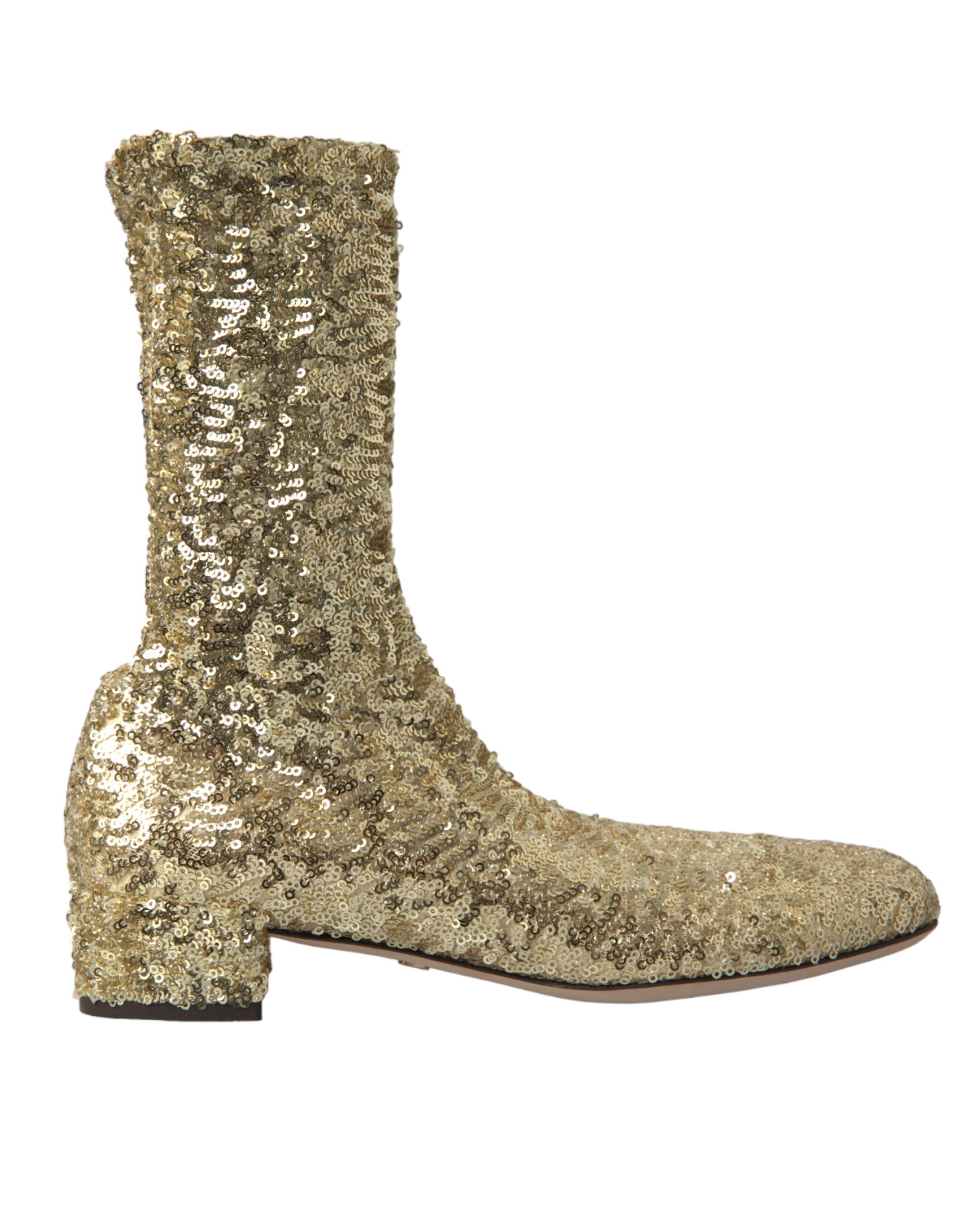 Dolce & Gabbana 91% Polyester boot in gold — view 6
