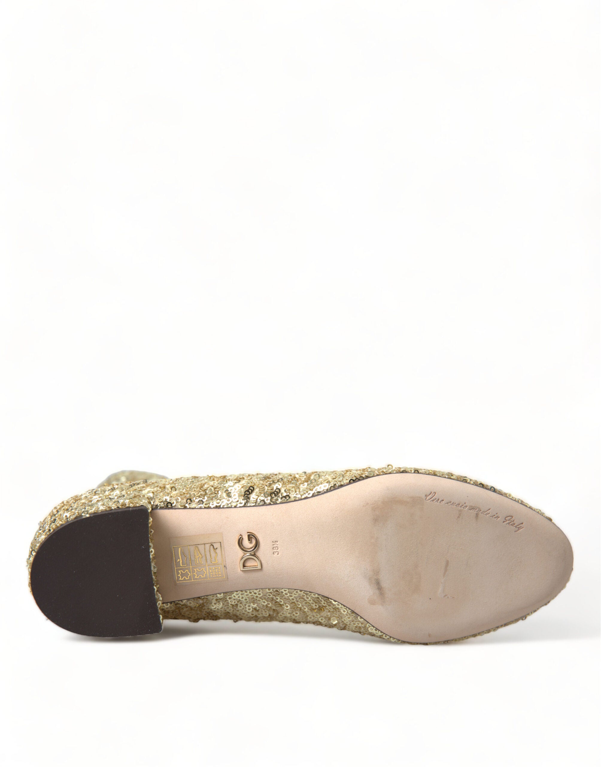 Dolce & Gabbana 91% Polyester boot in gold — view 7