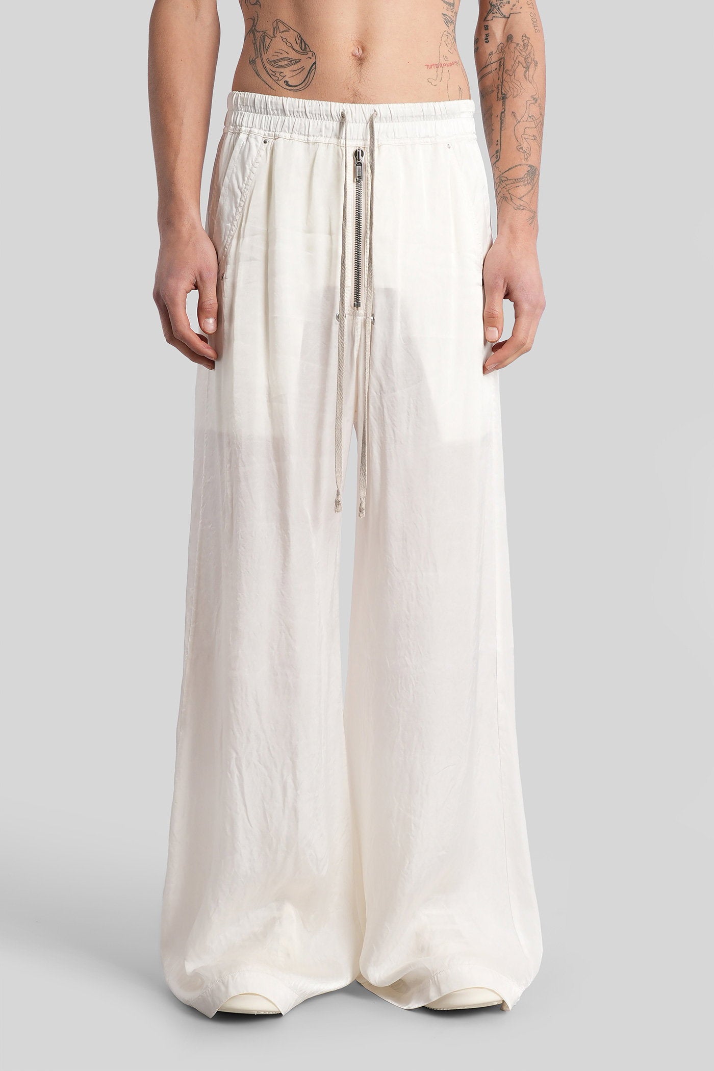 Wide bela pants in white polyamide polyester Abbigliamento