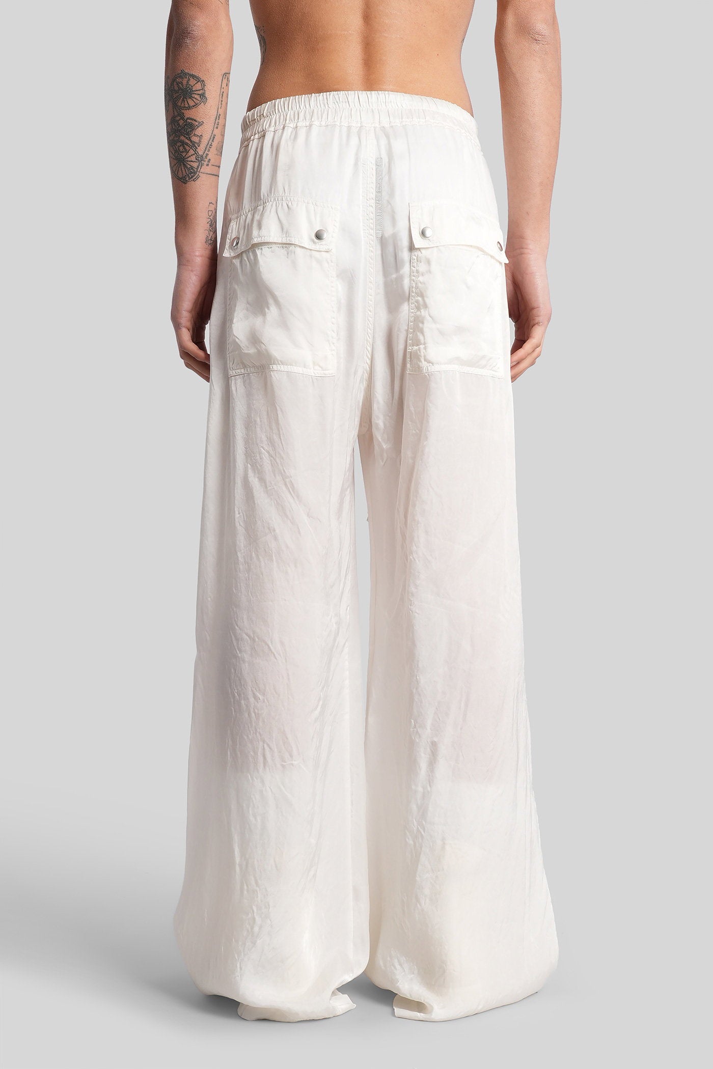 Wide bela pants in white polyamide polyester Abbigliamento