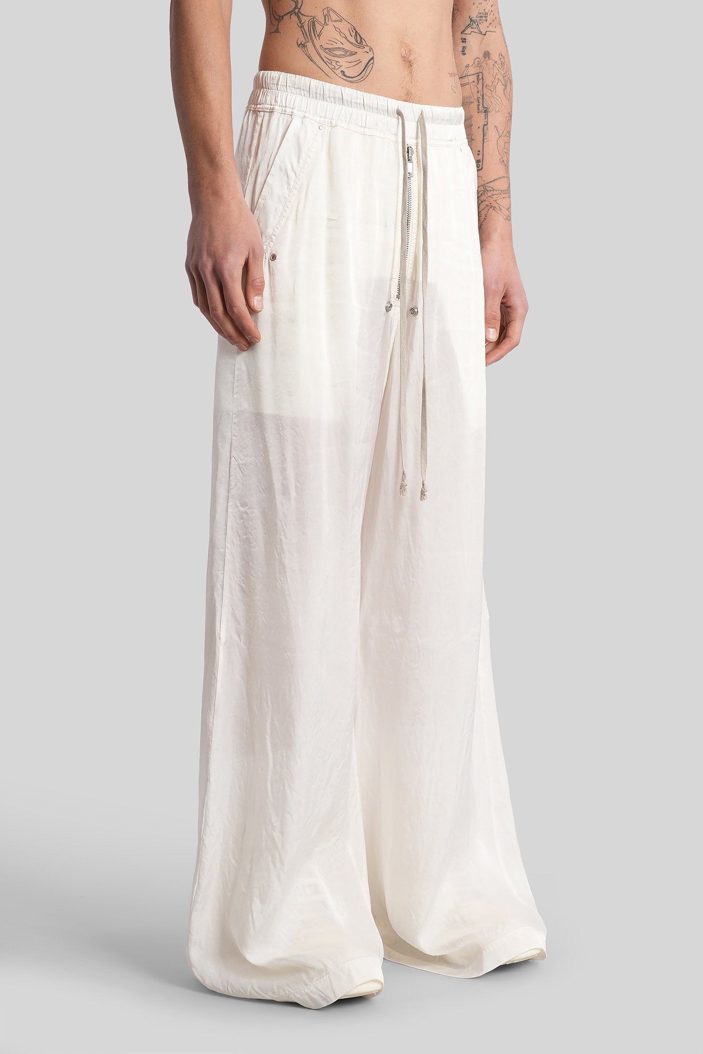 Wide bela pants in white polyamide polyester Abbigliamento