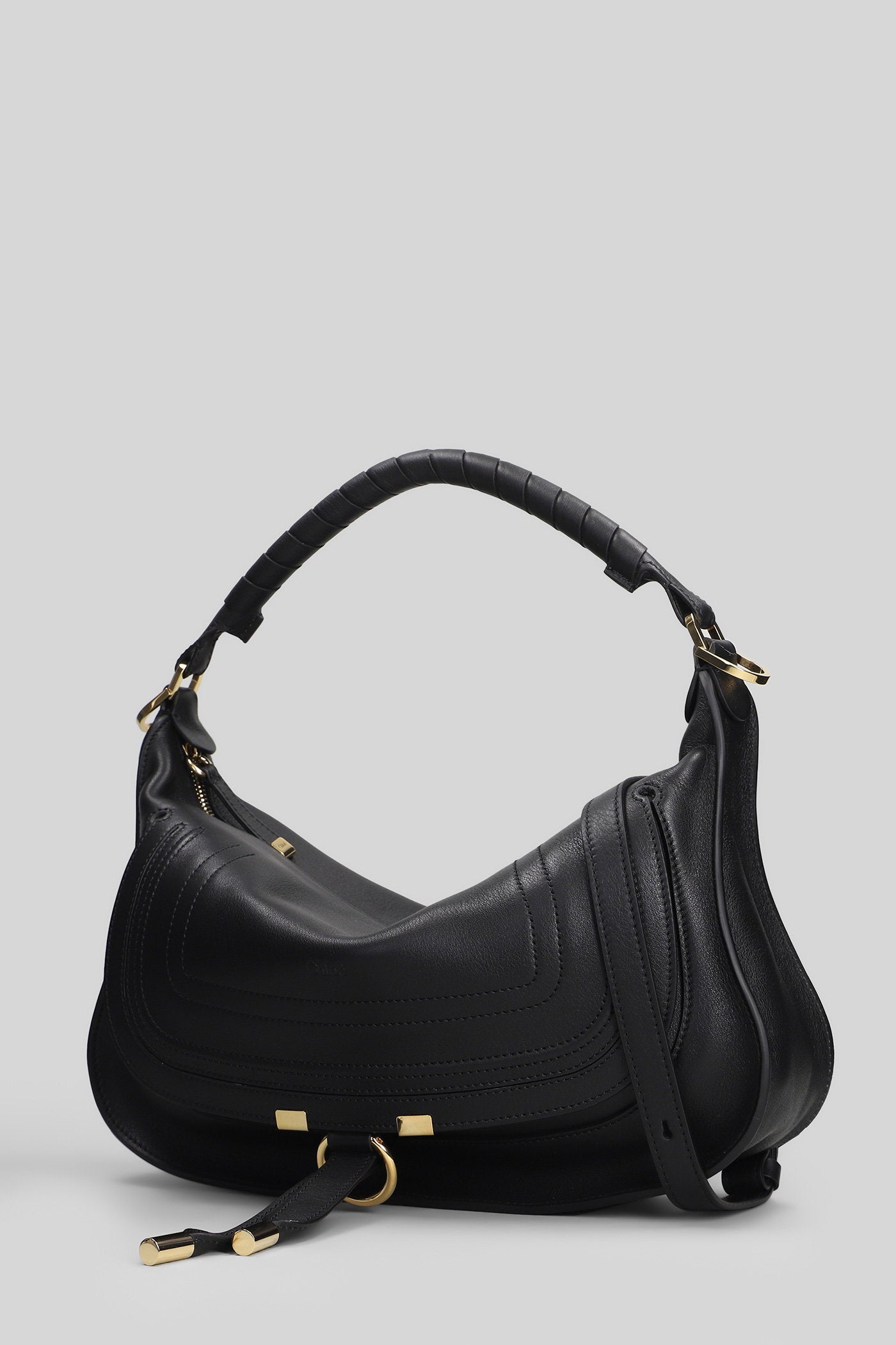 Marcie Shoulder bag in black leather Borse