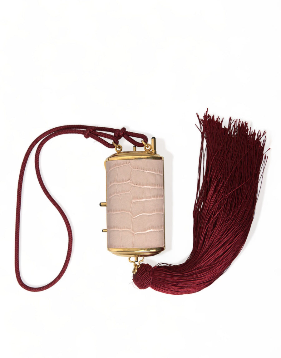 Dolce & Gabbana 100% exotic leather mini bag in pink
