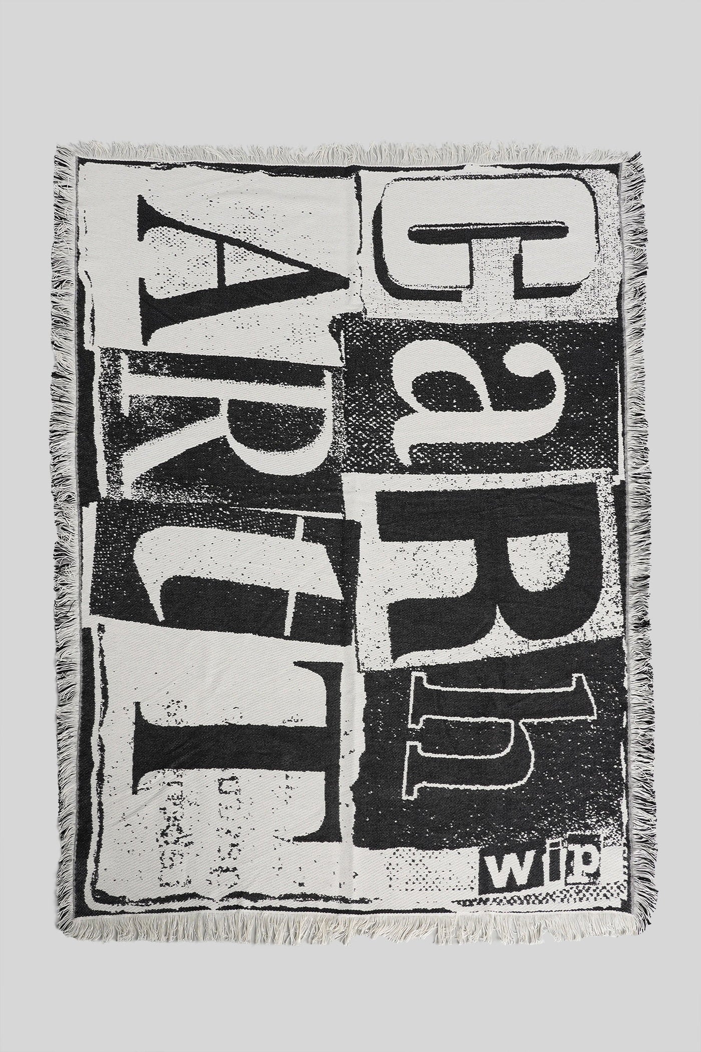 Letterpress blaknet in black cotton Casa