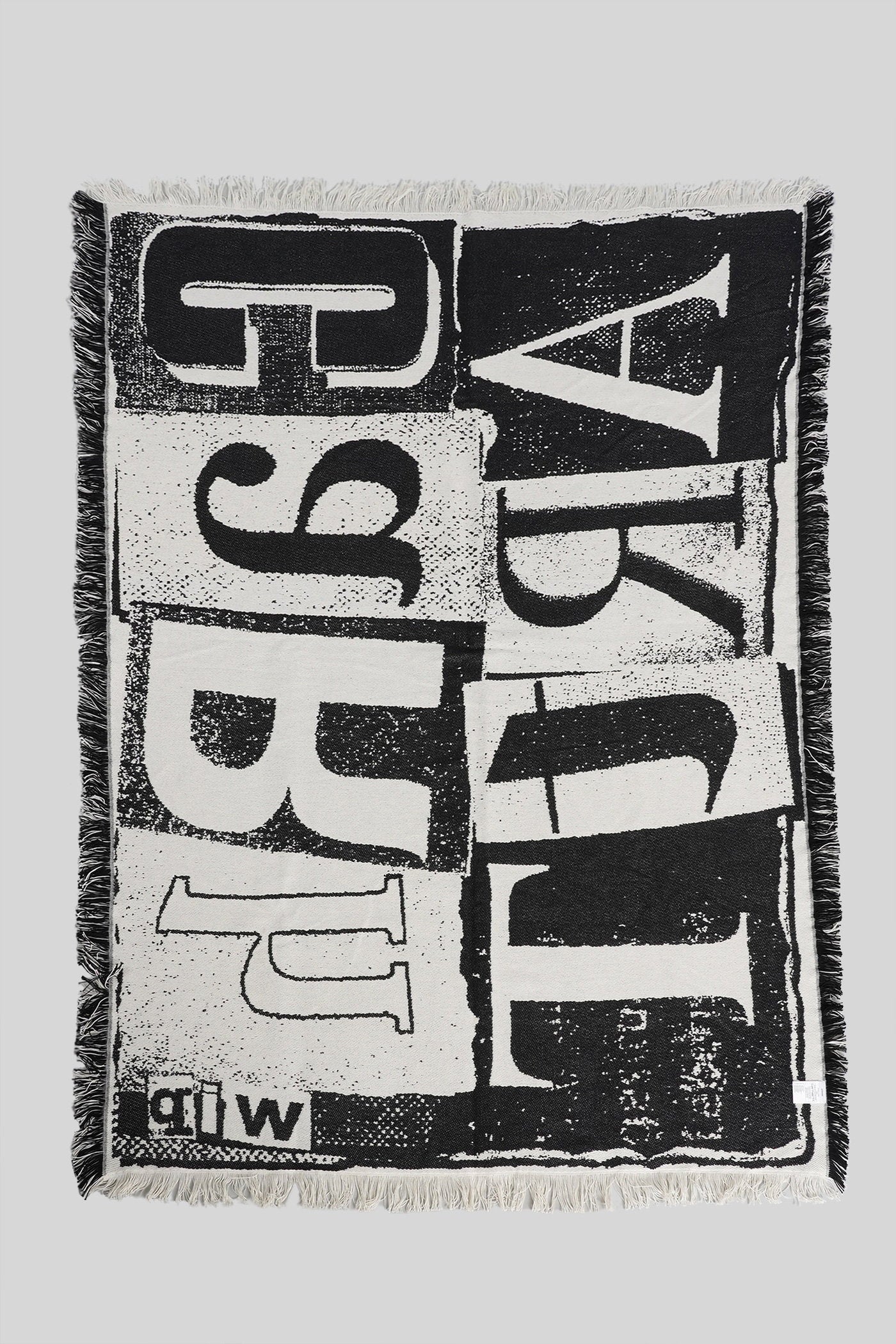 Letterpress blaknet in black cotton Casa
