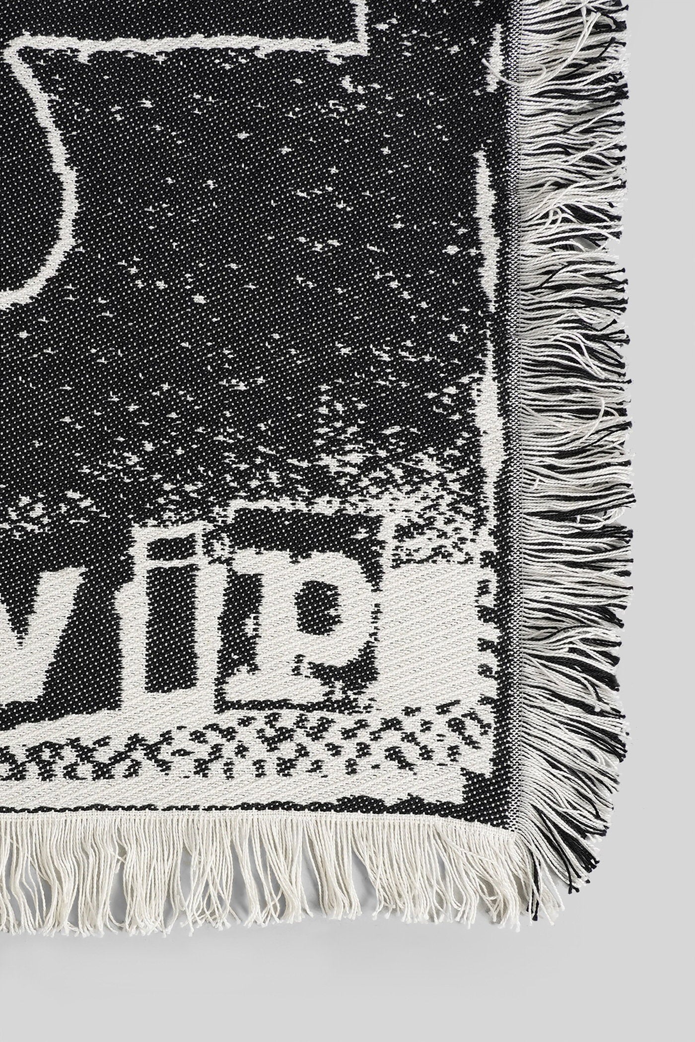 Letterpress blaknet in black cotton Casa