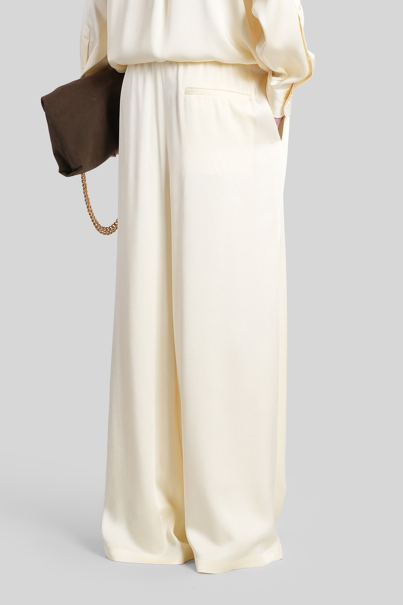 Pants in beige acetate Abbigliamento