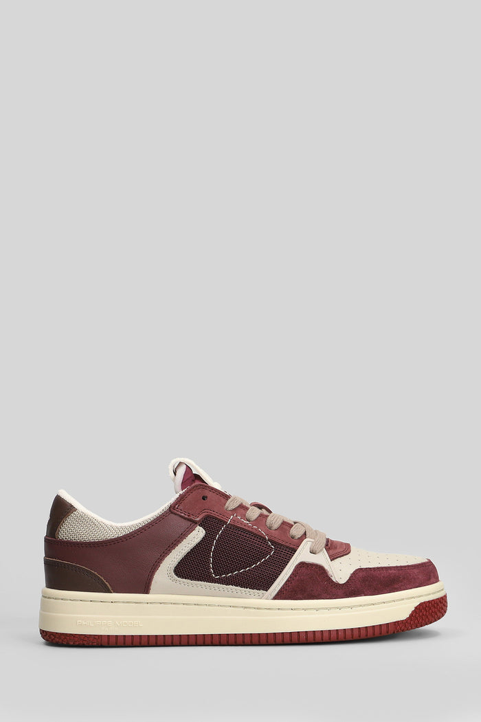 La Grande Low Sneakers in bordeaux suede and leather Scarpe