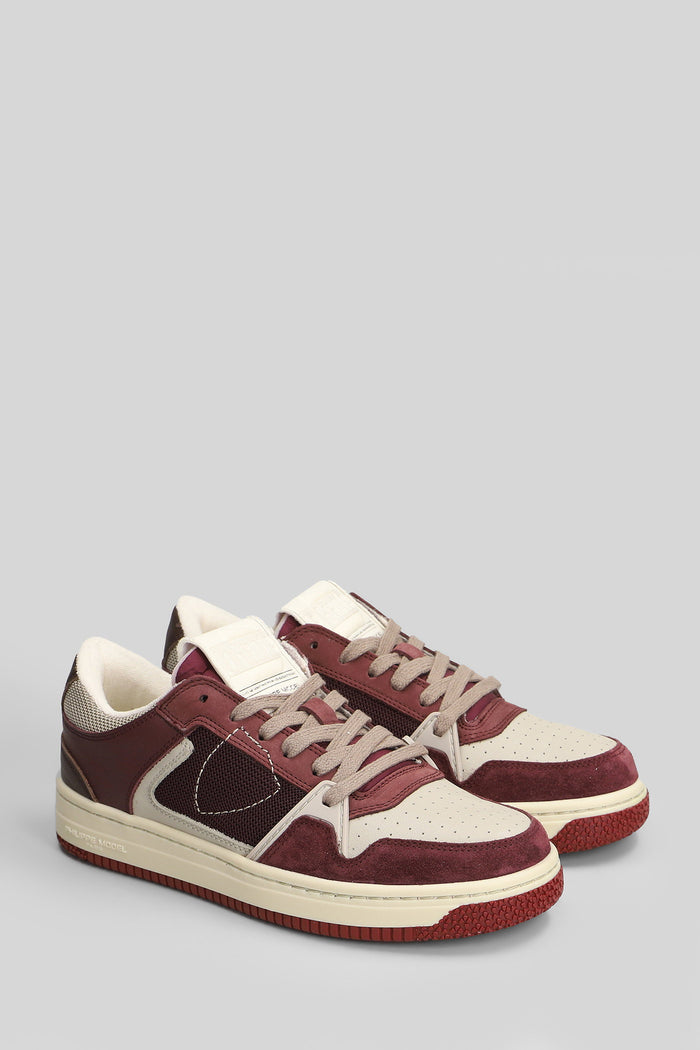 La Grande Low Sneakers in bordeaux suede and leather Scarpe